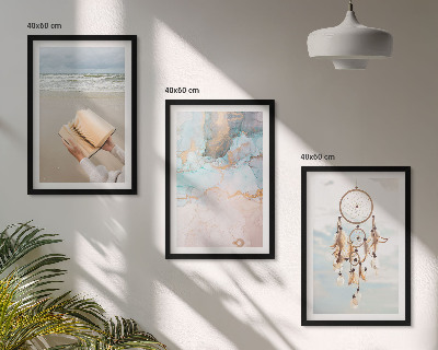 Tavelset ovanför soffa Abstrakt havsbok boho