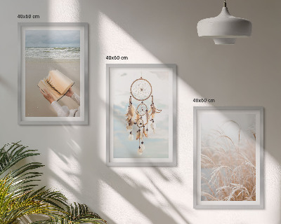 Tavelset ovanför soffa Fridfulla boho sommarlandskap
