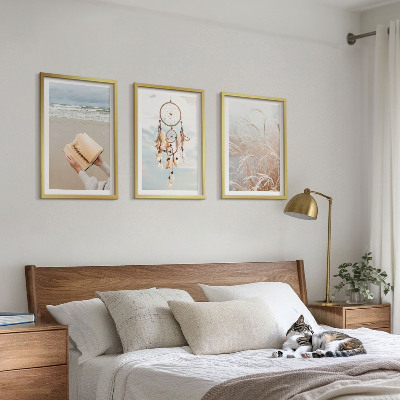 Tavelset ovanför soffa Fridfulla boho sommarlandskap