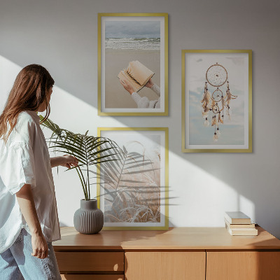 Tavelset ovanför soffa Fridfulla boho sommarlandskap