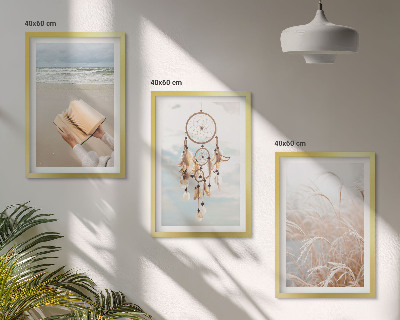 Tavelset ovanför soffa Fridfulla boho sommarlandskap