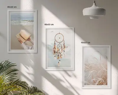 Fridfulla boho sommarlandskap tavelset för vägg ovanför soffa