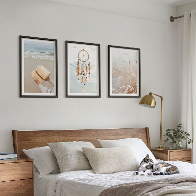 Tavelset ovanför soffa Fridfulla boho sommarlandskap