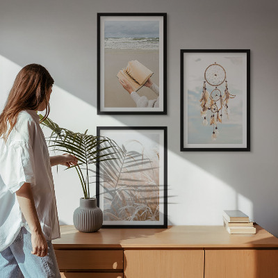 Tavelset ovanför soffa Fridfulla boho sommarlandskap