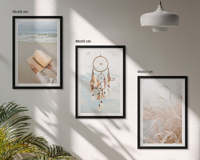 Tavelset ovanför soffa Fridfulla boho sommarlandskap
