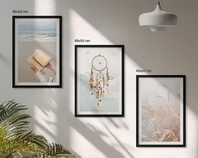 Fridfulla boho sommarlandskap tavelset för vägg ovanför soffa