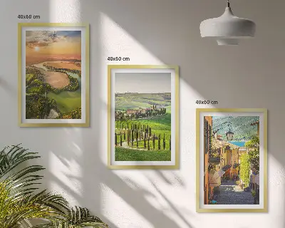 Italienska landskap flodgata set om 3 tavlor