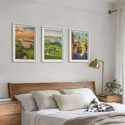 Italienska landskap flodgata set om 3 tavlor