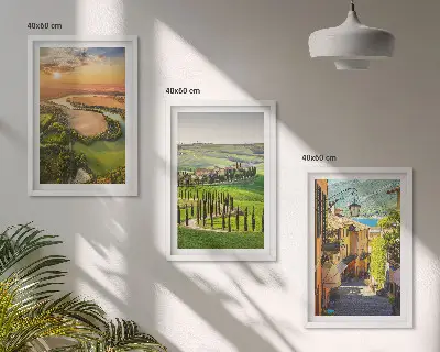 Italienska landskap flodgata set om 3 tavlor