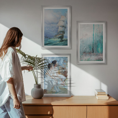 Tavelset ovanför soffa Fartygshavs abstrakt dansare