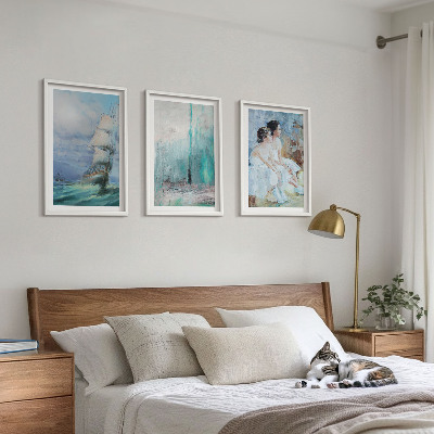 Tavelset ovanför soffa Fartygshavs abstrakt dansare