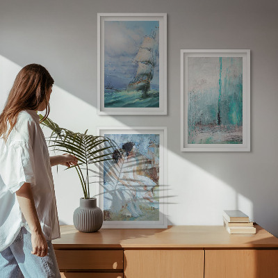 Tavelset ovanför soffa Fartygshavs abstrakt dansare