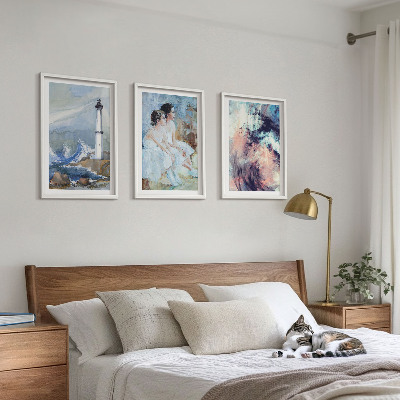 Tavelset ovanför soffa Fyr abstrakt dansare