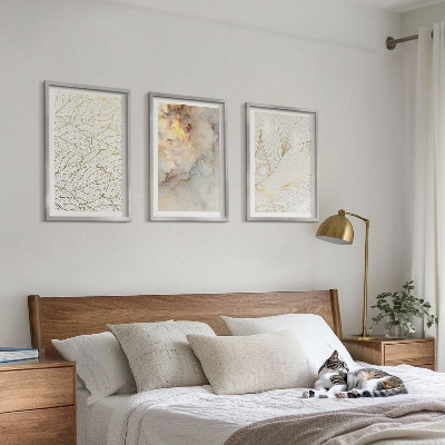 Tavelpaket med ramar Lövmönster marmor abstrakt