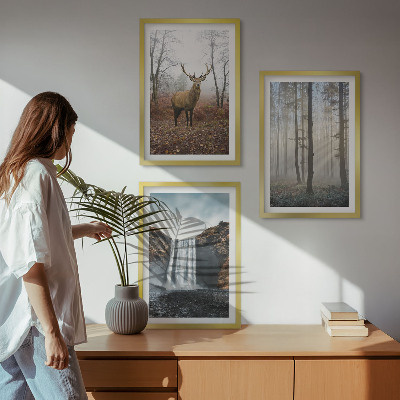 Tavelset ovanför soffa Skogslandskap vild natur