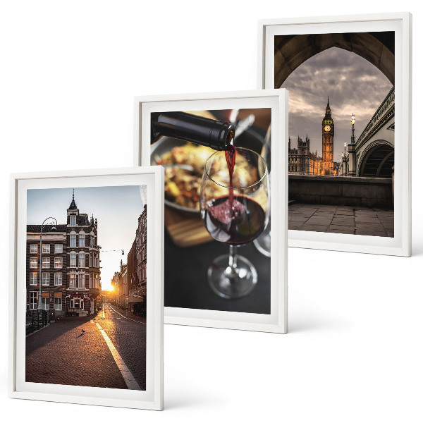 Tavelset ovanför soffa Bilder stad mat London