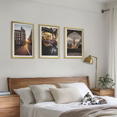 Tavelset ovanför soffa Bilder stad mat London