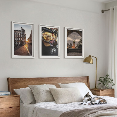 Tavelset ovanför soffa Bilder stad mat London