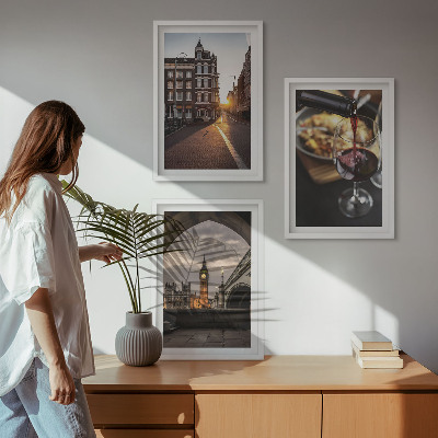Tavelset ovanför soffa Bilder stad mat London