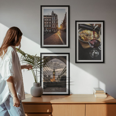 Tavelset ovanför soffa Bilder stad mat London