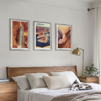 Tavelpaket med ramar Vattenfall i kanjonens ravin