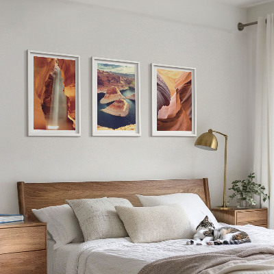 Tavelpaket med ramar Vattenfall i kanjonens ravin