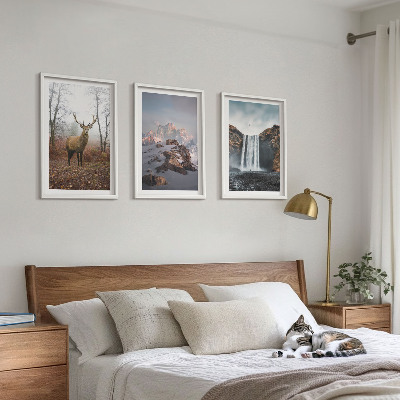 Set om 3 tavlor Vilda bergslandskap