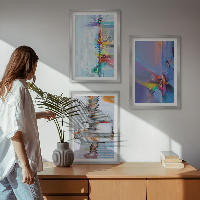 Tavelpaket med ramar Abstrakta målningskompositioner