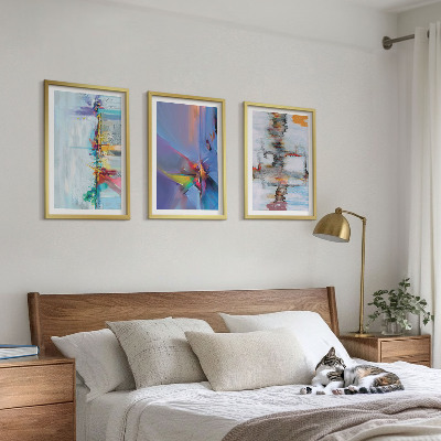 Tavelpaket med ramar Abstrakta målningskompositioner