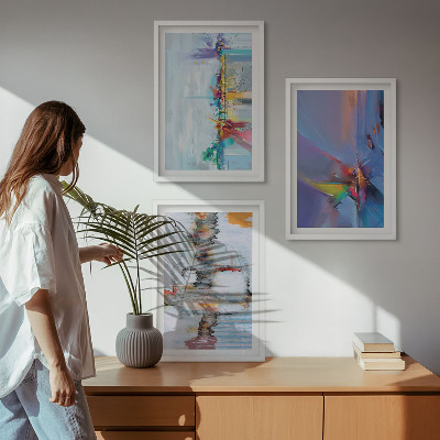 Tavelpaket med ramar Abstrakta målningskompositioner