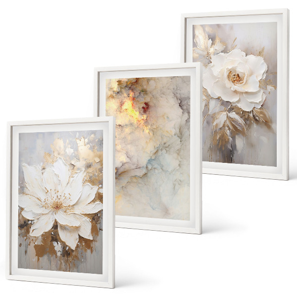 Tavelpaket med ramar Blommor ljus abstrakt bakgrund
