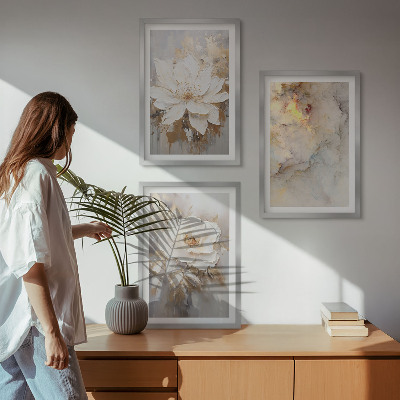 Tavelpaket med ramar Blommor ljus abstrakt bakgrund