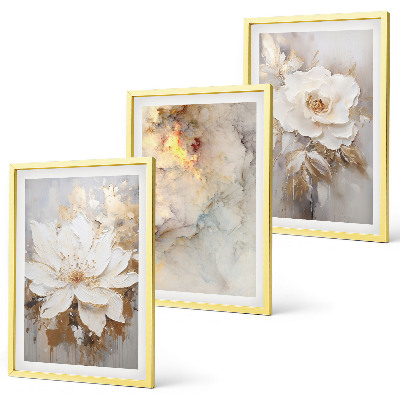 Tavelpaket med ramar Blommor ljus abstrakt bakgrund