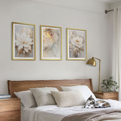 Tavelpaket med ramar Blommor ljus abstrakt bakgrund