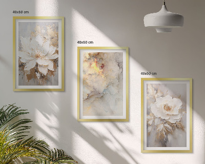 Tavelpaket med ramar Blommor ljus abstrakt bakgrund