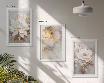 Tavelpaket med ramar Blommor ljus abstrakt bakgrund