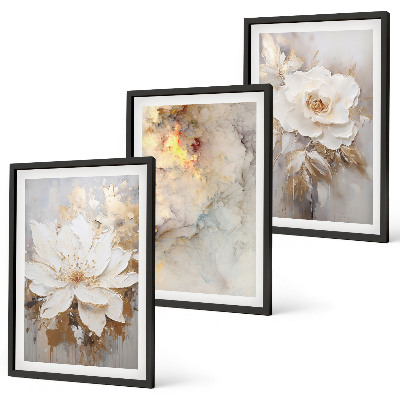 Tavelpaket med ramar Blommor ljus abstrakt bakgrund