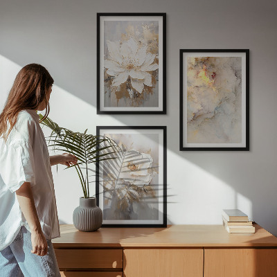 Tavelpaket med ramar Blommor ljus abstrakt bakgrund