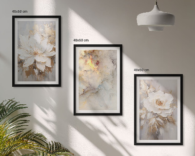 Tavelpaket med ramar Blommor ljus abstrakt bakgrund