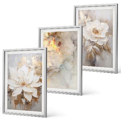 Tavelpaket med ramar Blommor ljus abstrakt bakgrund
