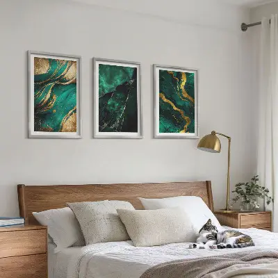 Eleganta stenmönster set om 3 tavlor