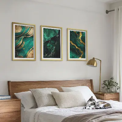 Eleganta stenmönster set om 3 tavlor