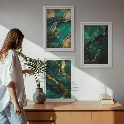 Eleganta stenmönster set om 3 tavlor