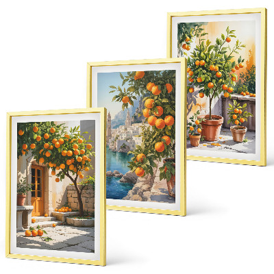 Tavelpaket med ramar Målade citruslandskap