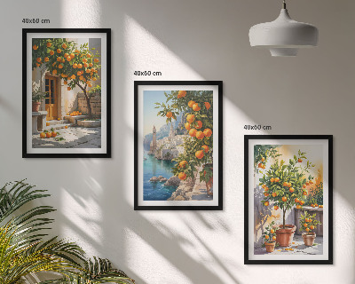 Tavelpaket med ramar Målade citruslandskap