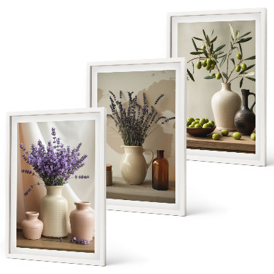 Tavelpaket med ramar Lavendelblommor oliver kärl