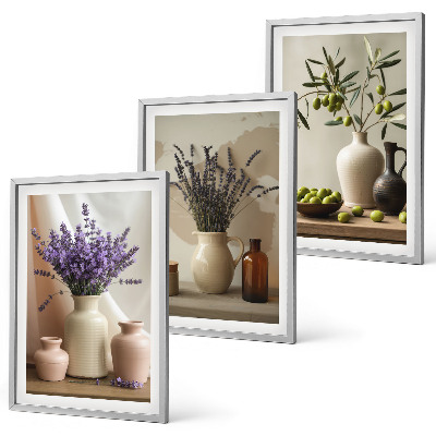Tavelpaket med ramar Lavendelblommor oliver kärl