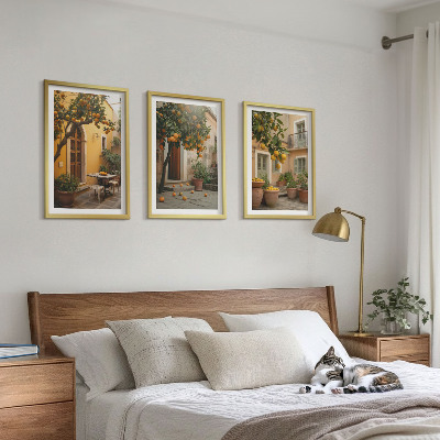 Tavelset ovanför soffa Trädgårdscitrussol