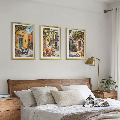 Tavelpaket med ramar Citrusfrukter i trädgården