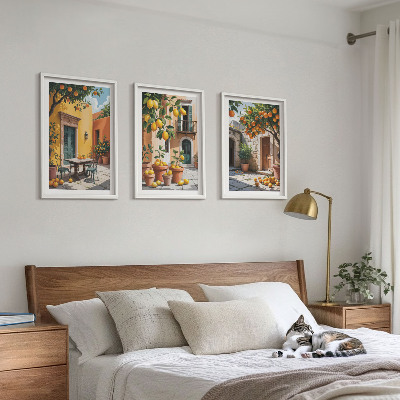 Tavelpaket med ramar Citrusfrukter i trädgården